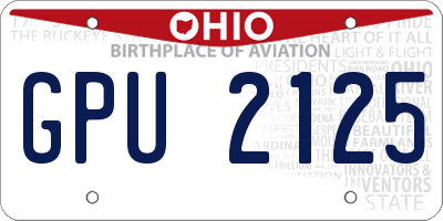OH license plate GPU2125