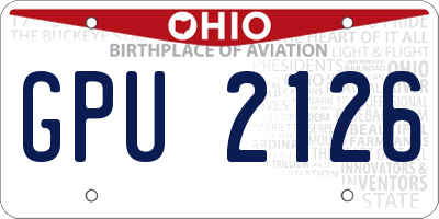 OH license plate GPU2126