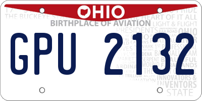 OH license plate GPU2132