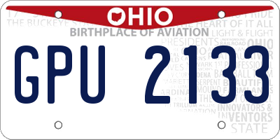 OH license plate GPU2133