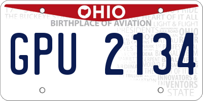 OH license plate GPU2134