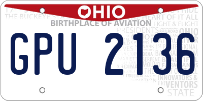 OH license plate GPU2136