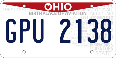 OH license plate GPU2138