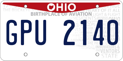 OH license plate GPU2140