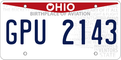 OH license plate GPU2143