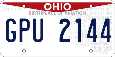 OH license plate GPU2144