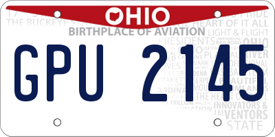 OH license plate GPU2145