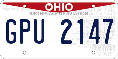 OH license plate GPU2147