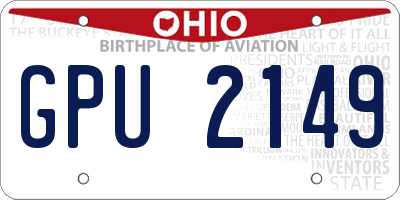 OH license plate GPU2149