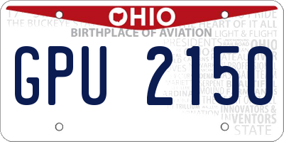 OH license plate GPU2150