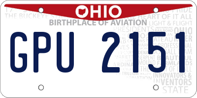 OH license plate GPU2151