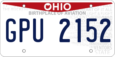 OH license plate GPU2152