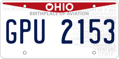 OH license plate GPU2153
