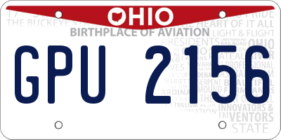 OH license plate GPU2156