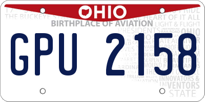 OH license plate GPU2158