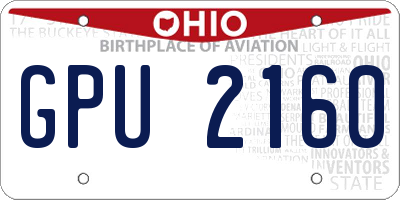 OH license plate GPU2160