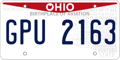 OH license plate GPU2163