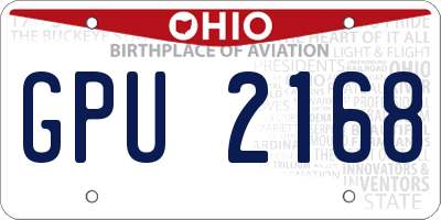 OH license plate GPU2168