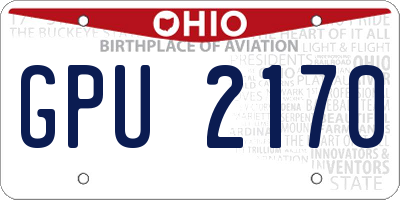 OH license plate GPU2170