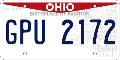 OH license plate GPU2172