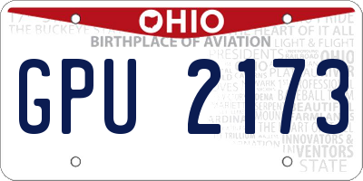OH license plate GPU2173