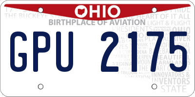 OH license plate GPU2175