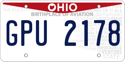 OH license plate GPU2178