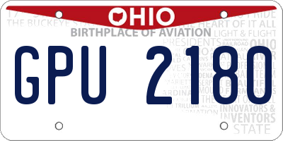 OH license plate GPU2180