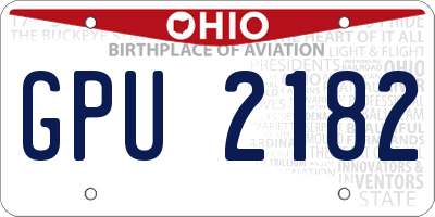 OH license plate GPU2182