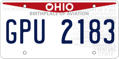 OH license plate GPU2183