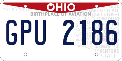 OH license plate GPU2186