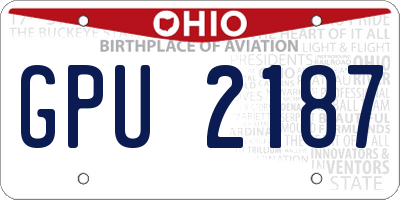 OH license plate GPU2187