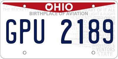 OH license plate GPU2189
