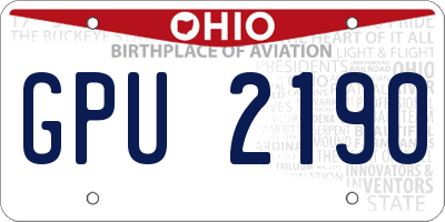 OH license plate GPU2190