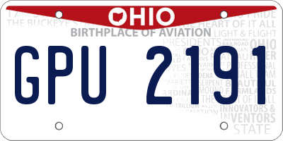 OH license plate GPU2191