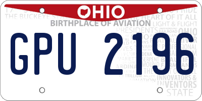 OH license plate GPU2196