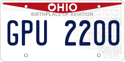 OH license plate GPU2200