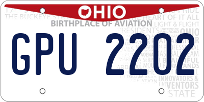 OH license plate GPU2202