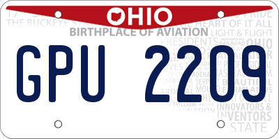 OH license plate GPU2209