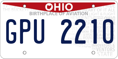 OH license plate GPU2210