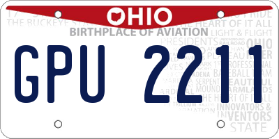 OH license plate GPU2211