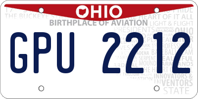 OH license plate GPU2212