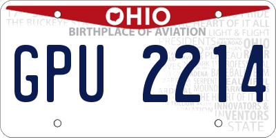 OH license plate GPU2214