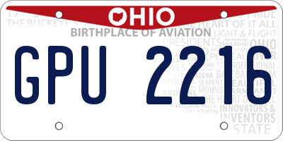 OH license plate GPU2216