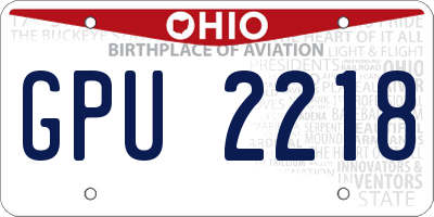 OH license plate GPU2218