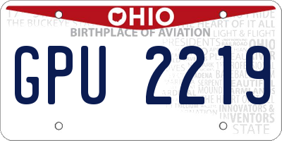 OH license plate GPU2219
