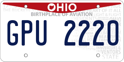 OH license plate GPU2220