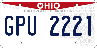 OH license plate GPU2221