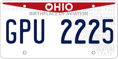 OH license plate GPU2225