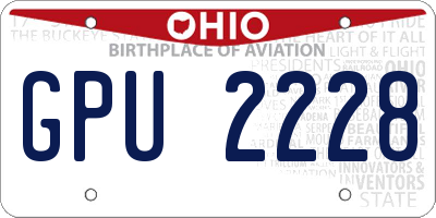 OH license plate GPU2228